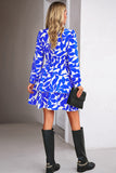 Black Long Sleeves Printed Casual Dress