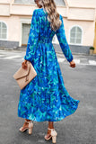 Black Printed Long Sleeves Casual Dress