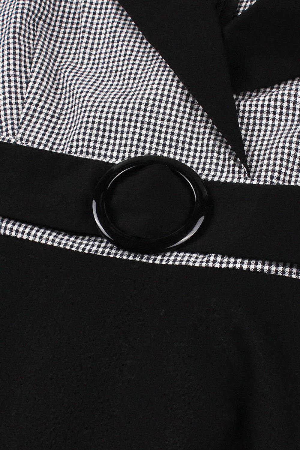 Long Sleeves Plaid Swing 1950s Dress with Belt