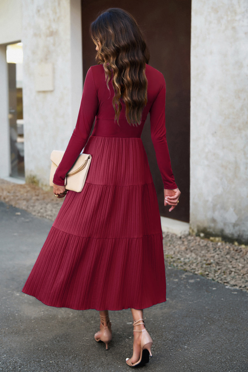 Black A Line Long Sleeves Casual Dress