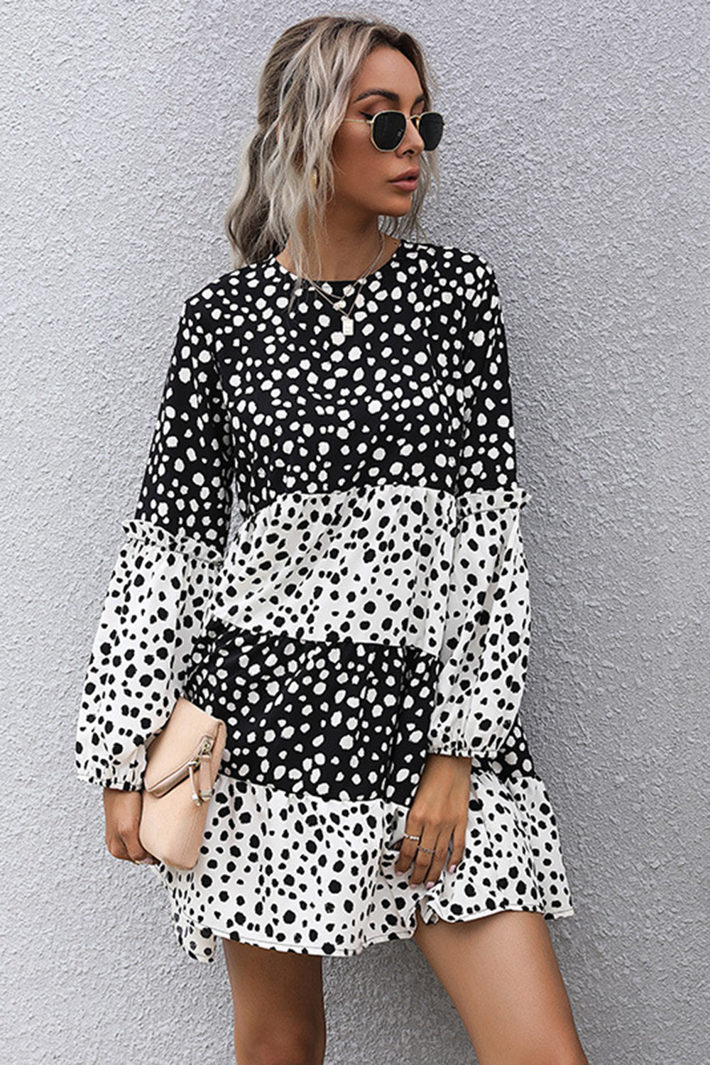 Polka Dots Long Sleeves Casual Dress