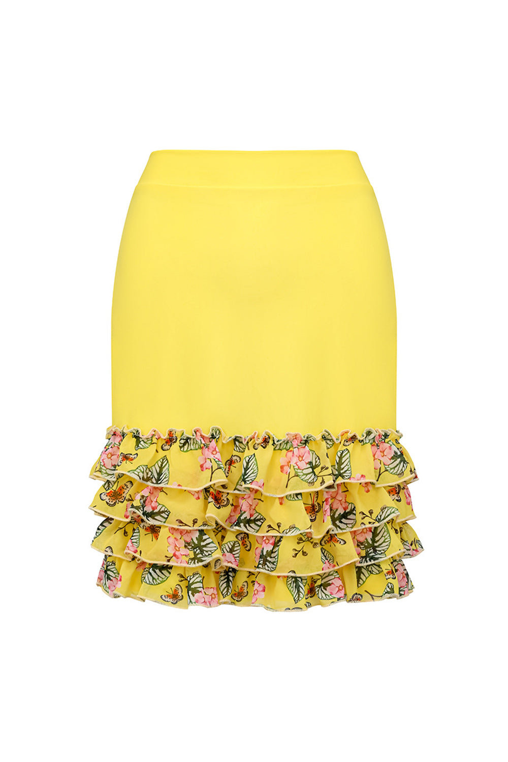 Yellow 2 Piece Swimwear with Flounce