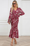V-Neck Long Sleeves Black Casual Dress