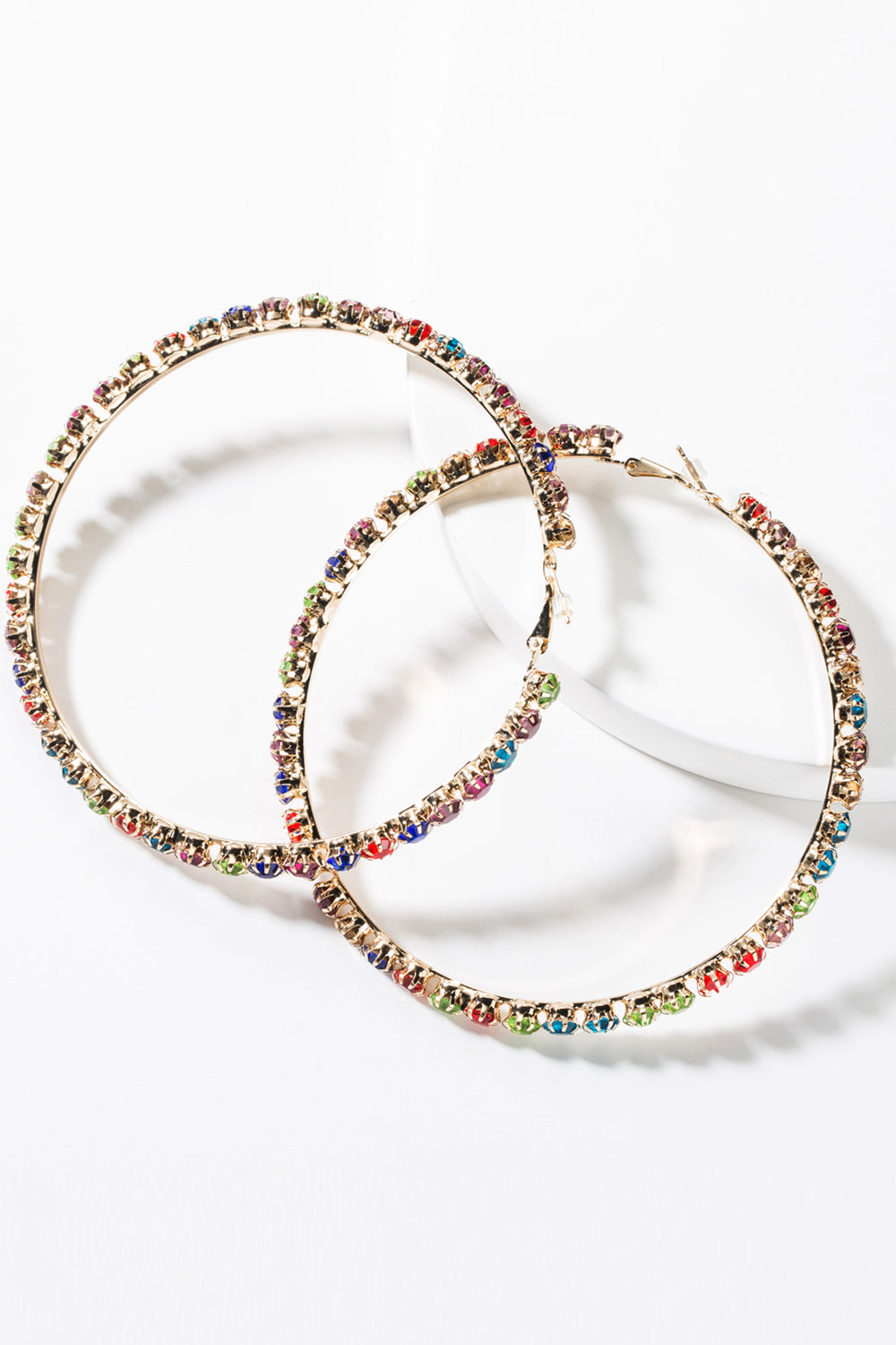 Colorful Beaded Hoop Earrings