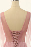 Blush Beading Tulle A-line Formal Dress