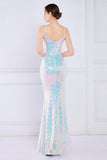 Dazzle Light White Seuiqned Mermaid Prom Dress