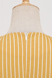 Stripes Short Sleeves 1950s Swing Dress