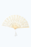 Ivory 1920s Hollow Lace Fan with Fringes