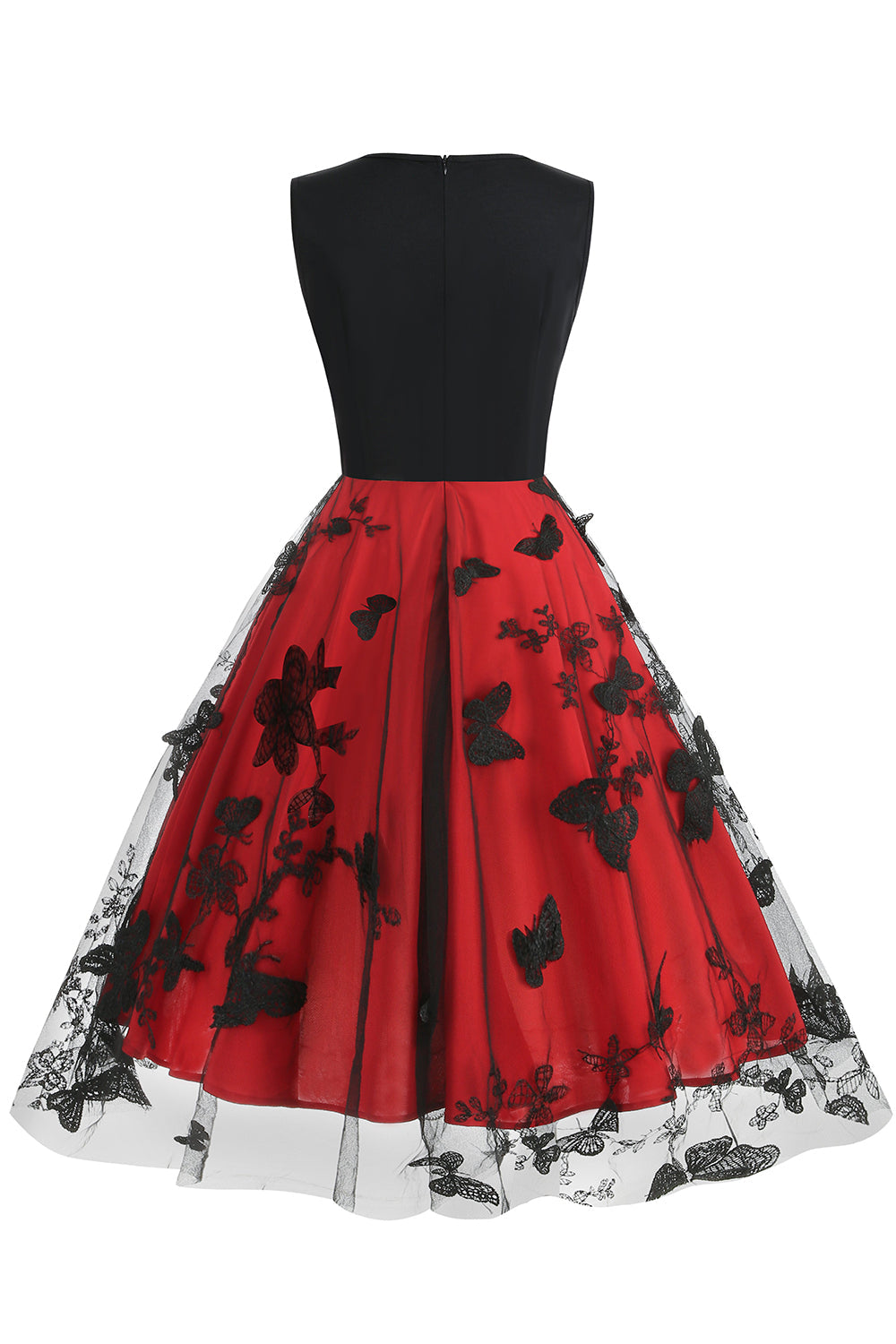 Black Vintage 1950s Dress with Embroidery