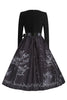 Load image into Gallery viewer, V-Neck Long Sleeves Lantern Printed Halloween Retro Dress