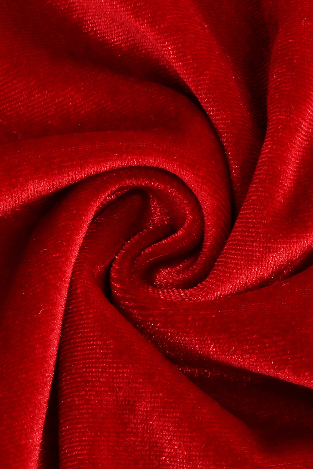 Red Velvet Midi A-Line Vintage Dress