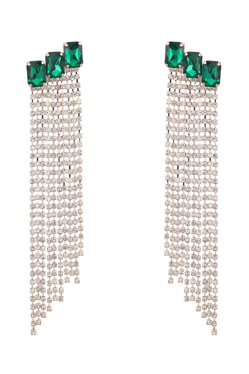 Fuchsia Beaded Rhinestone Party Earrings