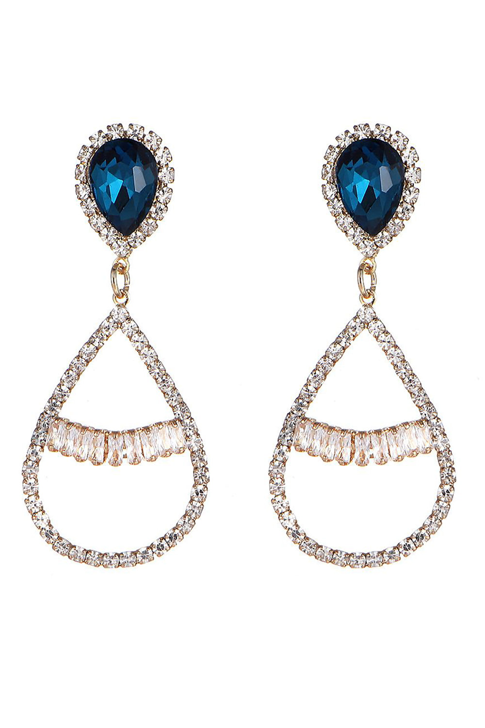 Royal Blue Beaded Formal Earrings