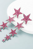 Fuchsia Five-Pointed Stars Formal Earrings