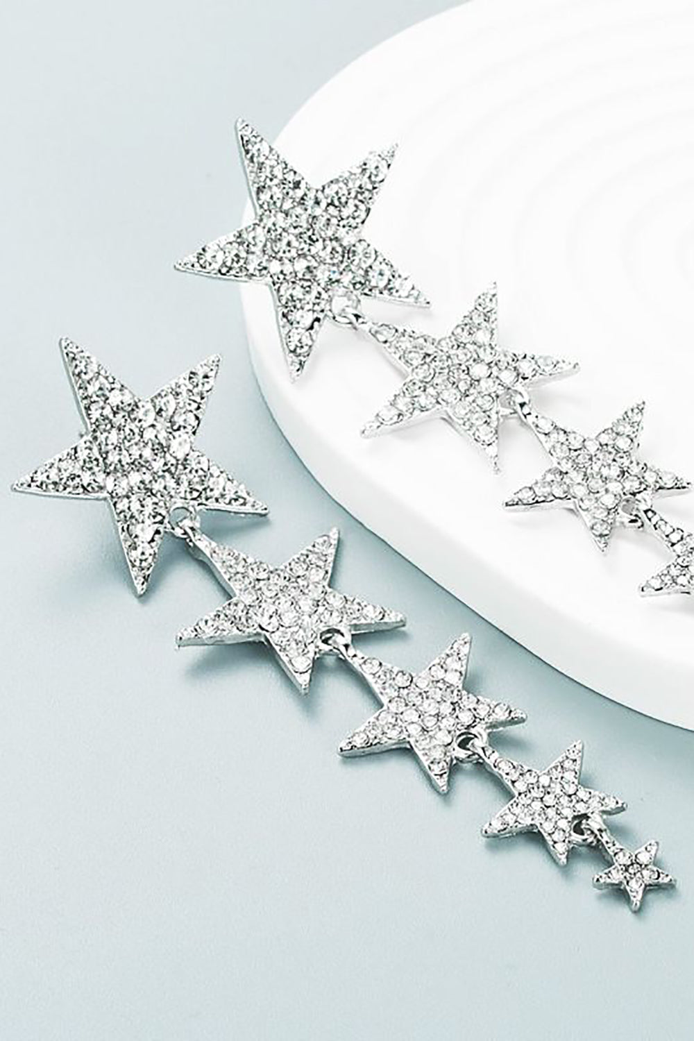 Fuchsia Five-Pointed Stars Formal Earrings