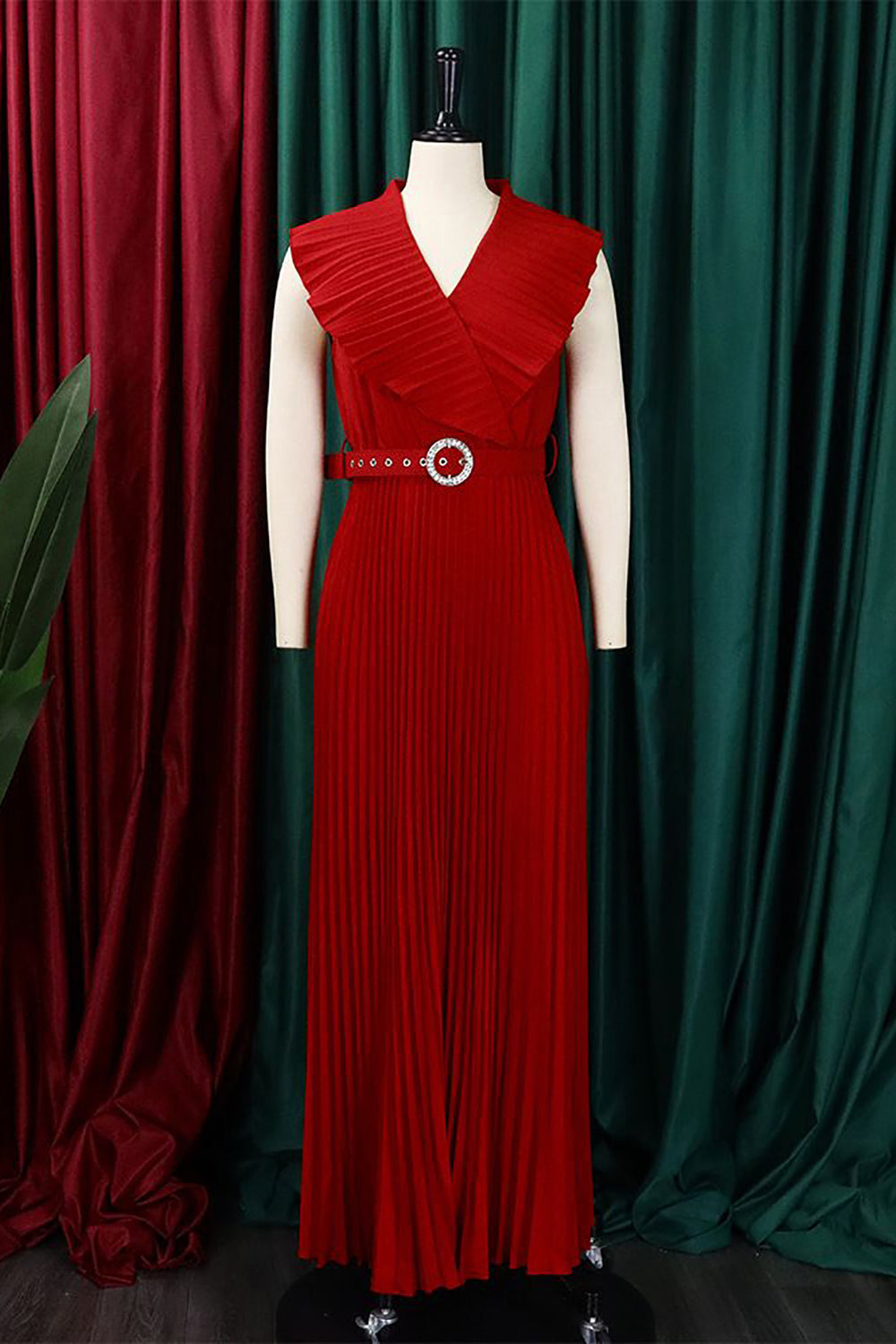 Plus Size Purple Pleated Long Wedding Guest Dress