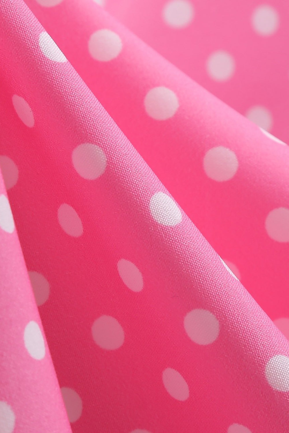 Pink Polka Dots Short Sleeves 1950s Dress