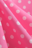 Pink Polka Dots Short Sleeves 1950s Dress