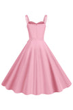 Blush Spaghetti Straps A Line 1950s Dress