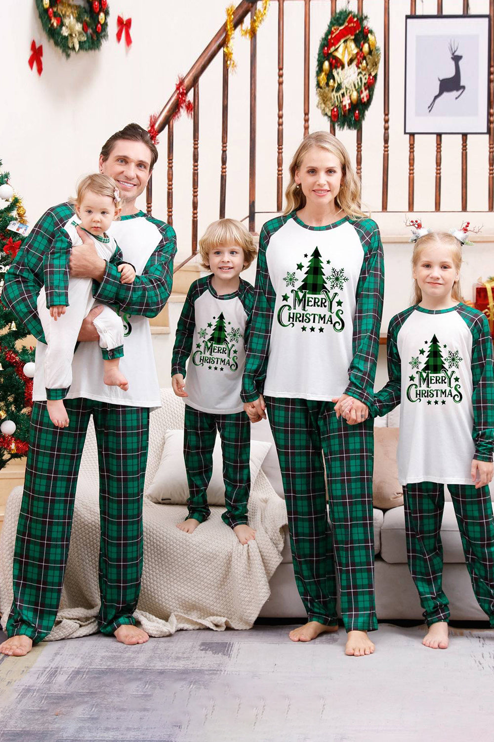 Plaid Matching Family Christmas Pajamas Sets