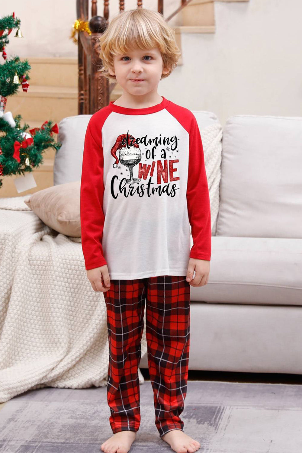 Red Plaid Matching Family Christmas Pajamas Sets