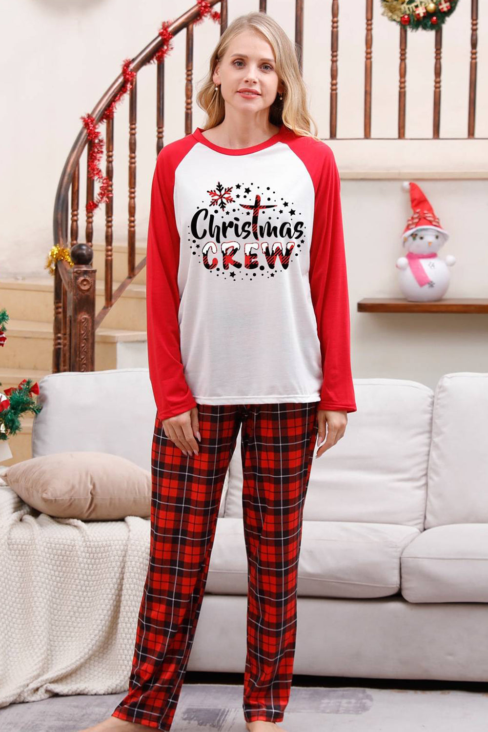Red Plaid Matching Family Christmas Pajamas Sets