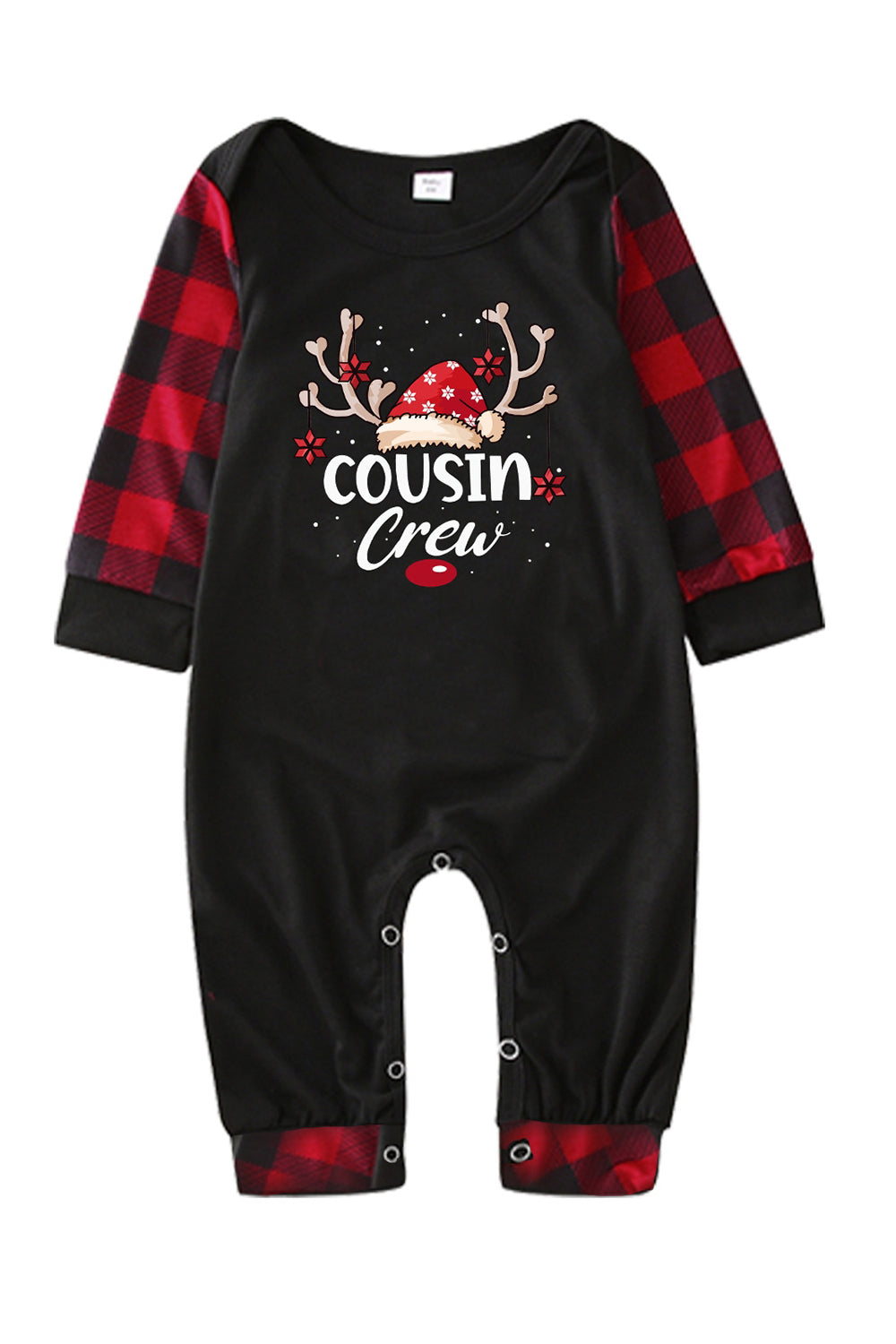 Print Family Christmas Pajamas with Red Plaid