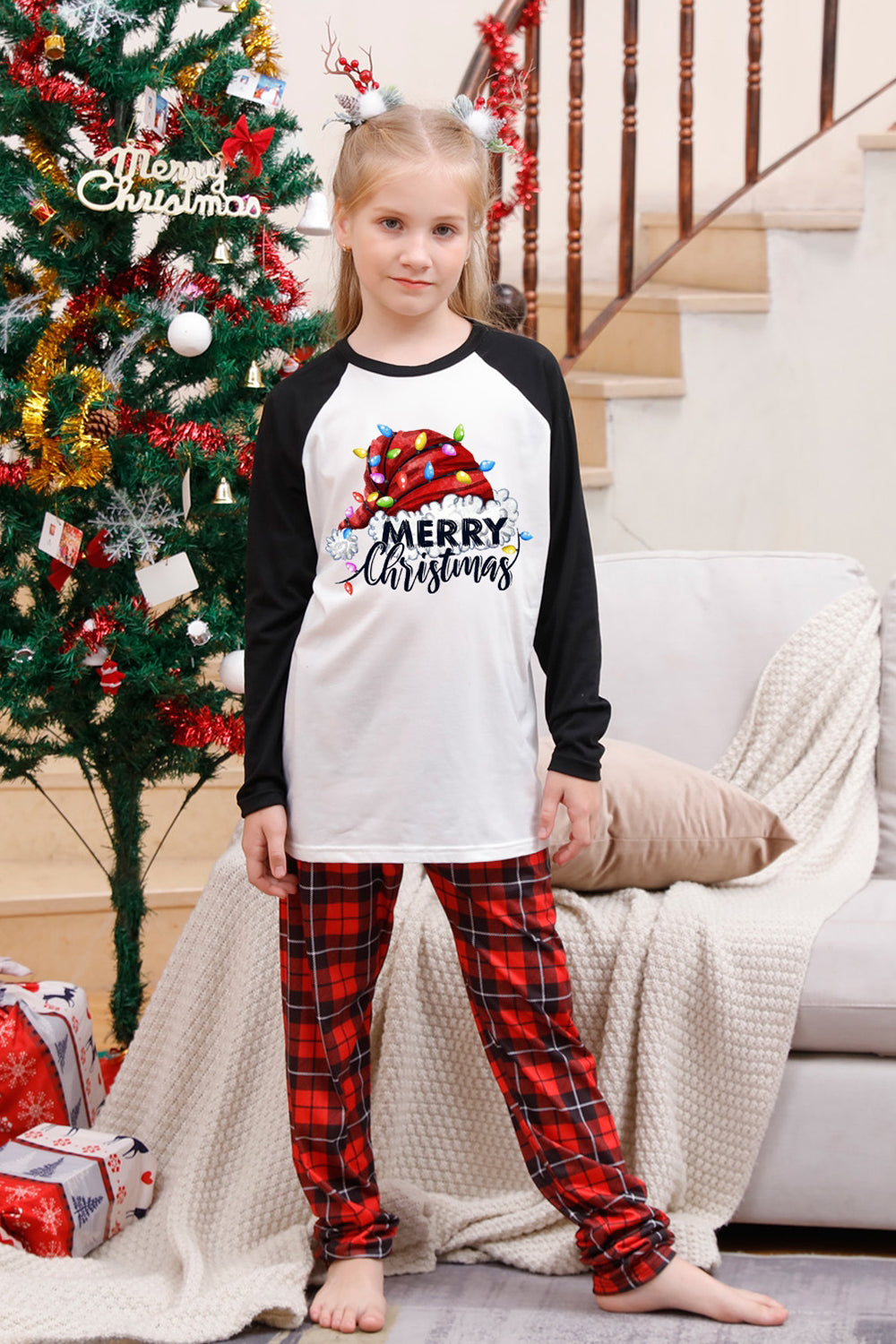 Long Sleeves Plaid Family Christmas Pajamas