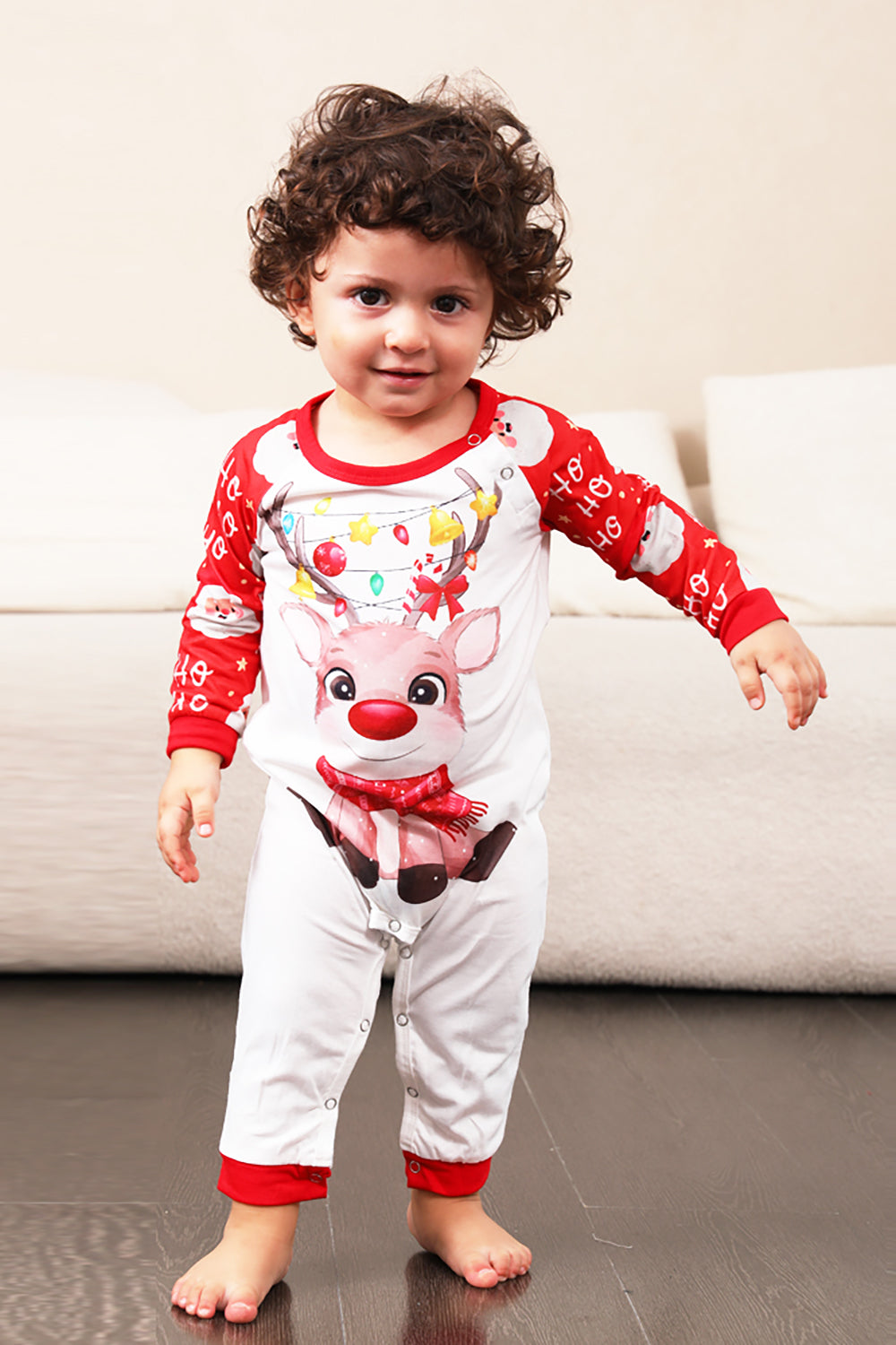 Red Deer Print Family Christmas Pajamas