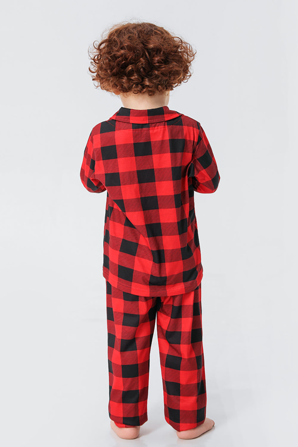 Red Plaid Christmas Family Matching 2 Pieces Pajamas Set