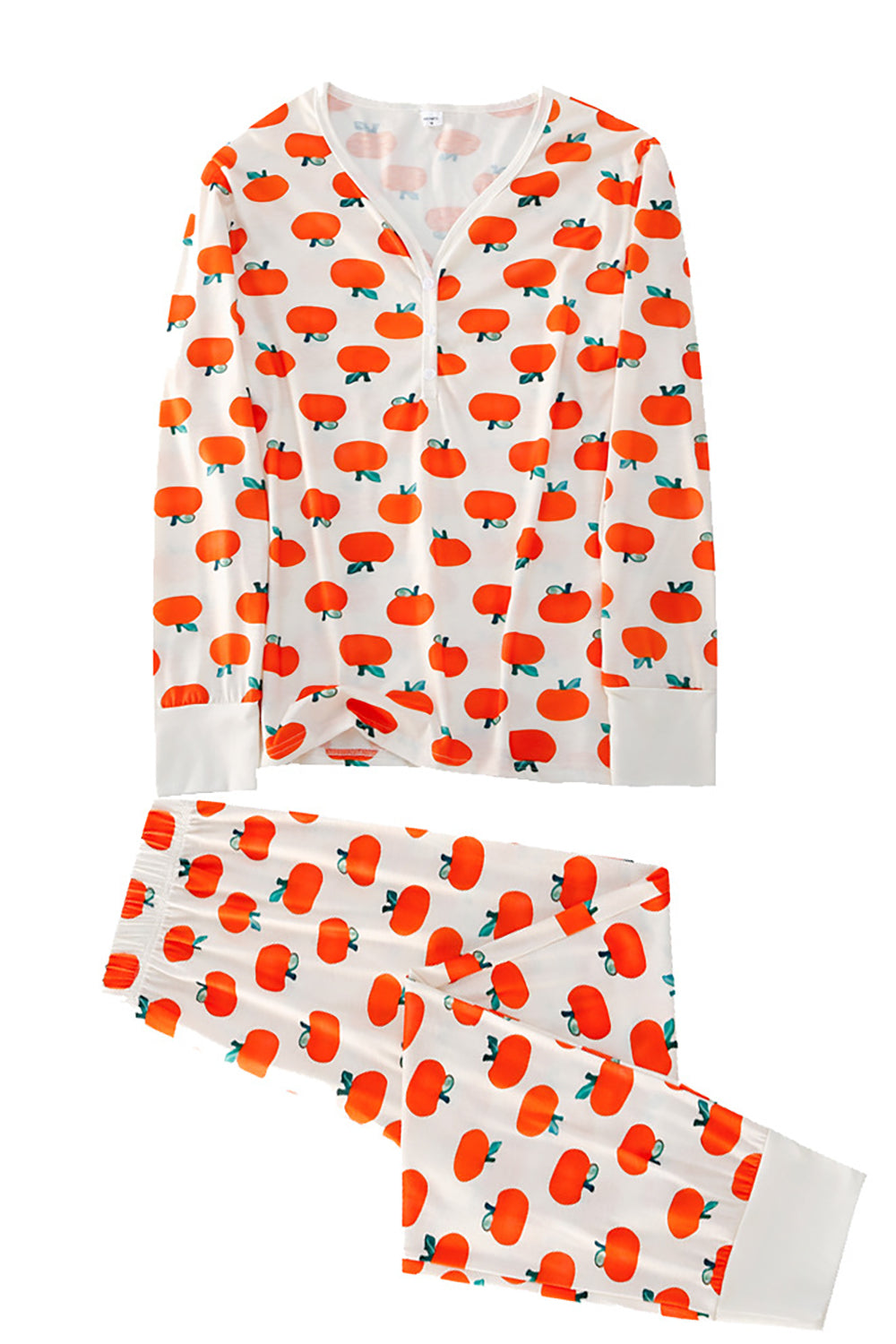 Orange Print Christmas Family Matching Pajamas Set