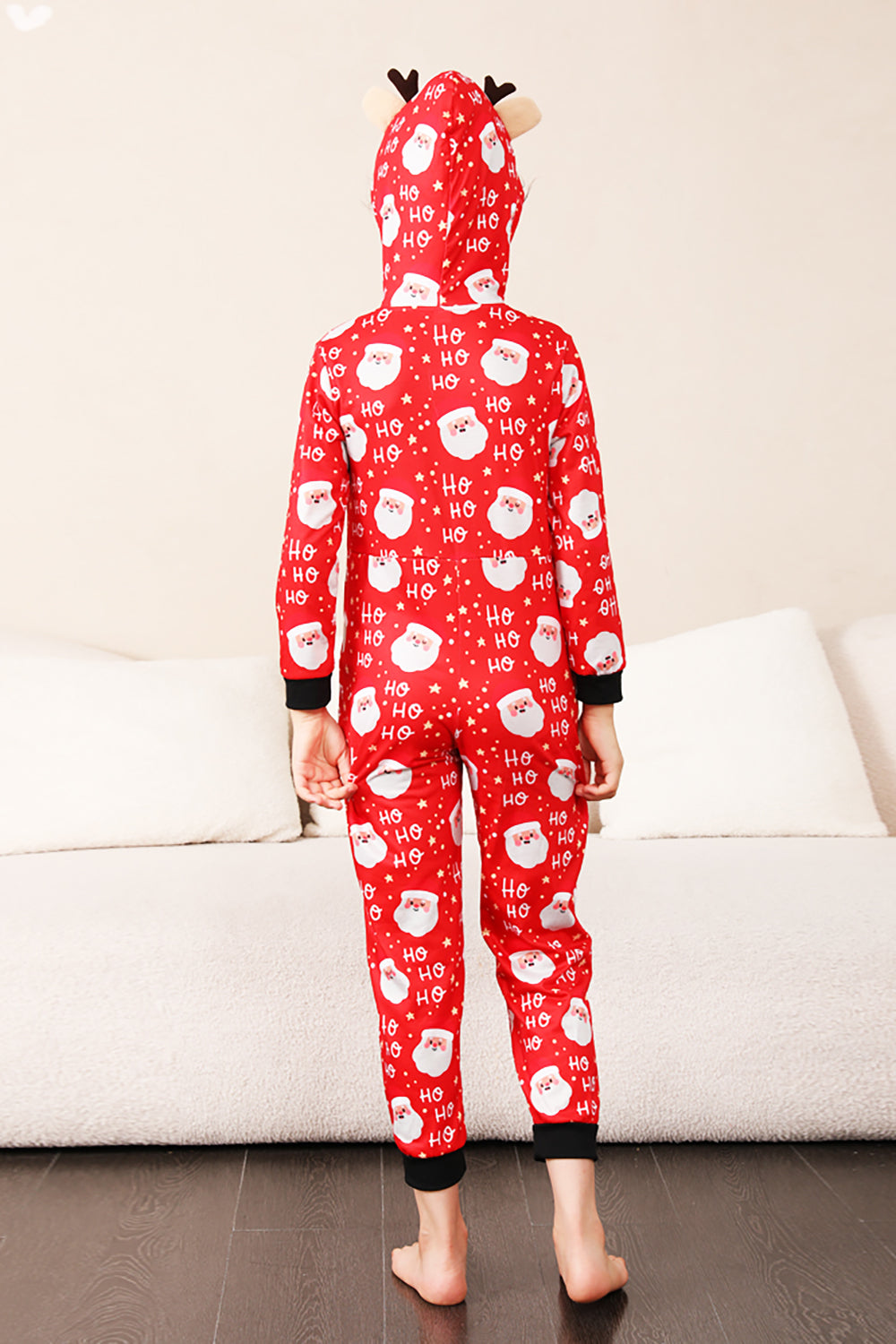 Family Red Christmas Claus Print Pajamas
