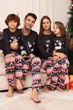Christmas Black Deer and Snowflake Family Matching Pajamas Set