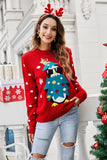 Christmas Blue Penguin Knitted Pullover Sweater