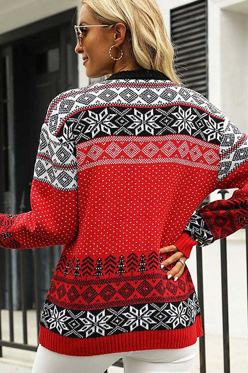 Christmas Red Elk Knitted Pullover Sweater