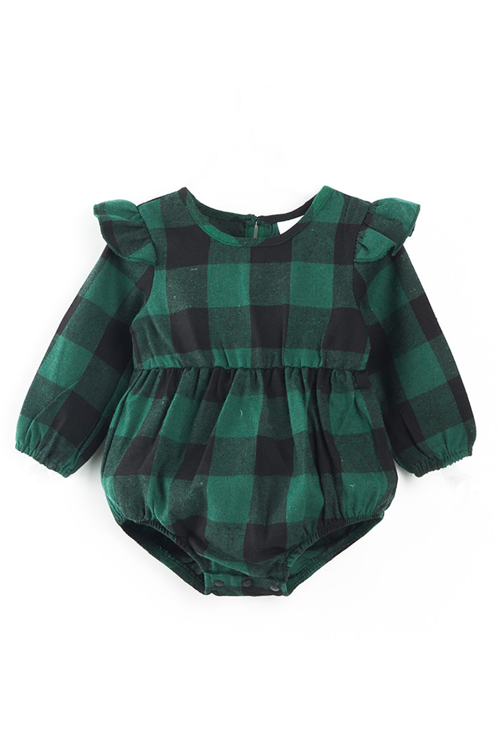 Family Matching Outfits Dark Green Plaid Bowknot Dresses and Long Sleeves T-Shirt