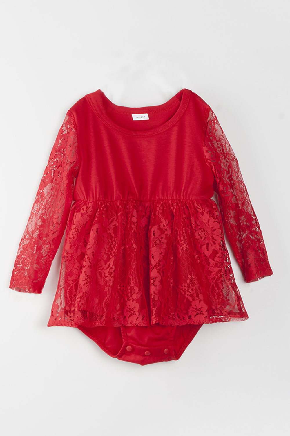 Red Lace Dresses and Long Sleeves T-Shirt Family Matching Outfits