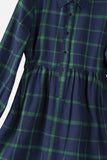 Dark Green Plaid Dresses and Long Sleeves T-Shirt Family Matching Outfits