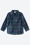 Dark Green Plaid Dresses and Long Sleeves T-Shirt Family Matching Outfits