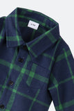 Dark Green Plaid Dresses and Long Sleeves T-Shirt Family Matching Outfits