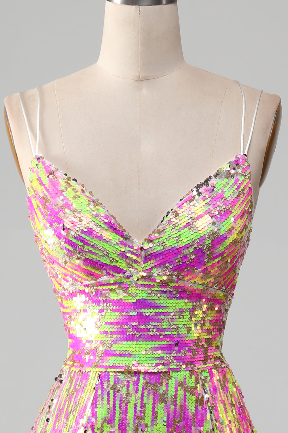 Hot Pink Sparkly Mermaid Formal Dress with Slit