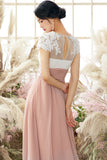 V Neck Appliques Mother of Bridal Dress Short Sleeves