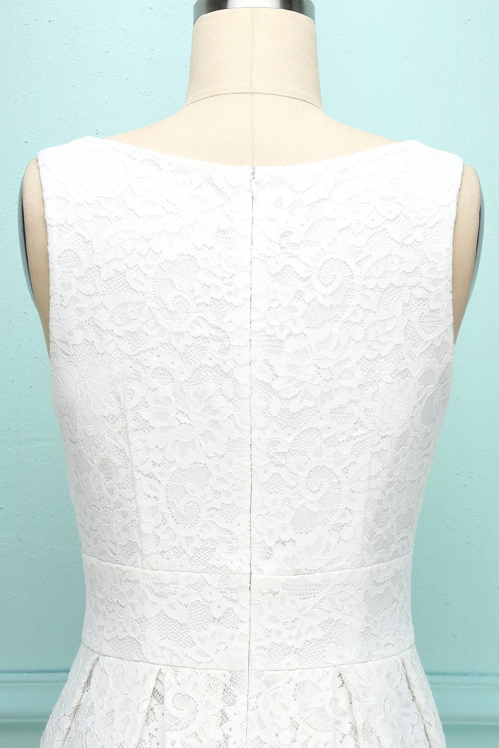 White V-neck Lace Dress