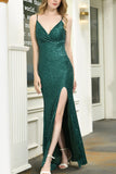 Dark Green Sequin Mermaid Long Prom Dress