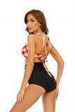 Plaid Halter Two Piece Swimwear