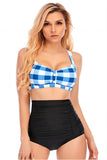 Plaid Halter Two Piece Swimwear