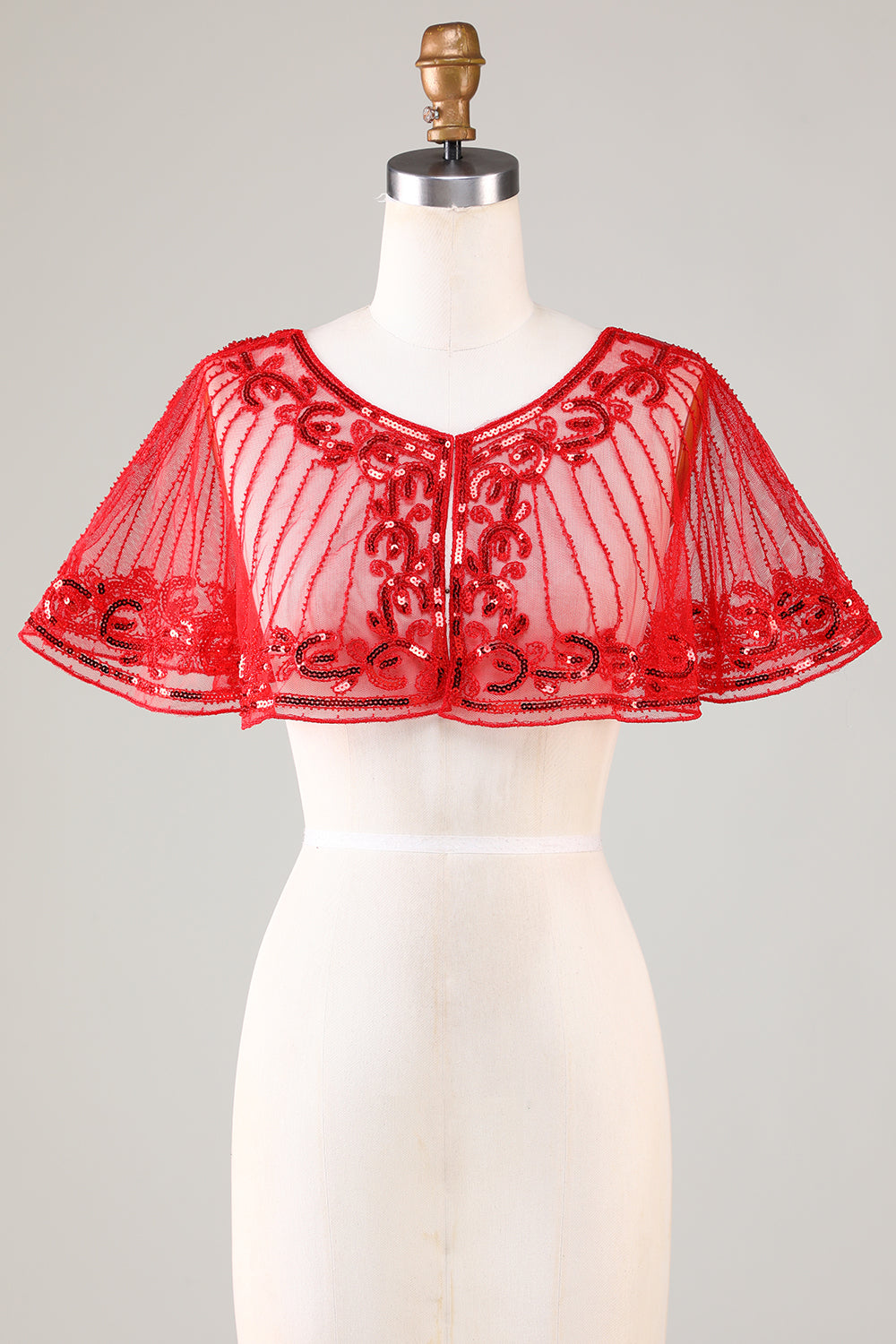 Black Beaded Glitter 1920s Cape for Women