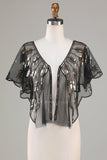 Golden Glitter Sequins 1920s Cape with Beading