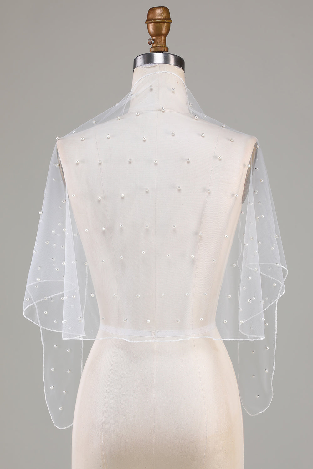 Black Tulle 1920s Cape with Pearls