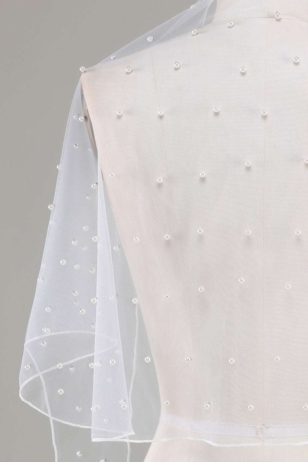 Black Tulle 1920s Cape with Pearls